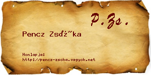 Pencz Zsóka névjegykártya